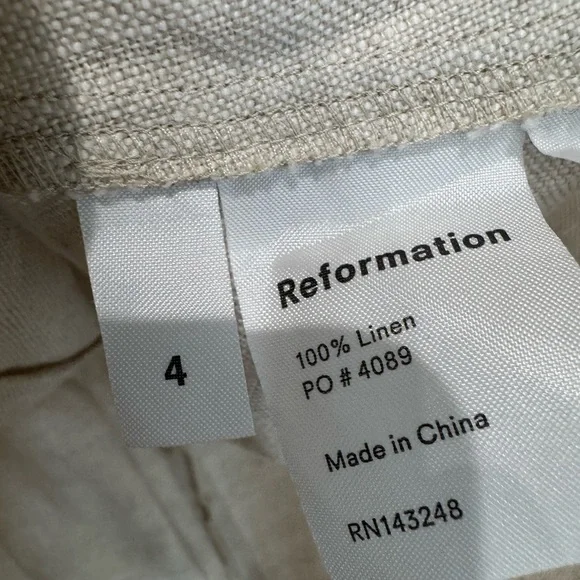 Reformation Finn Linen mini dress in natural - Picture 8 of 8